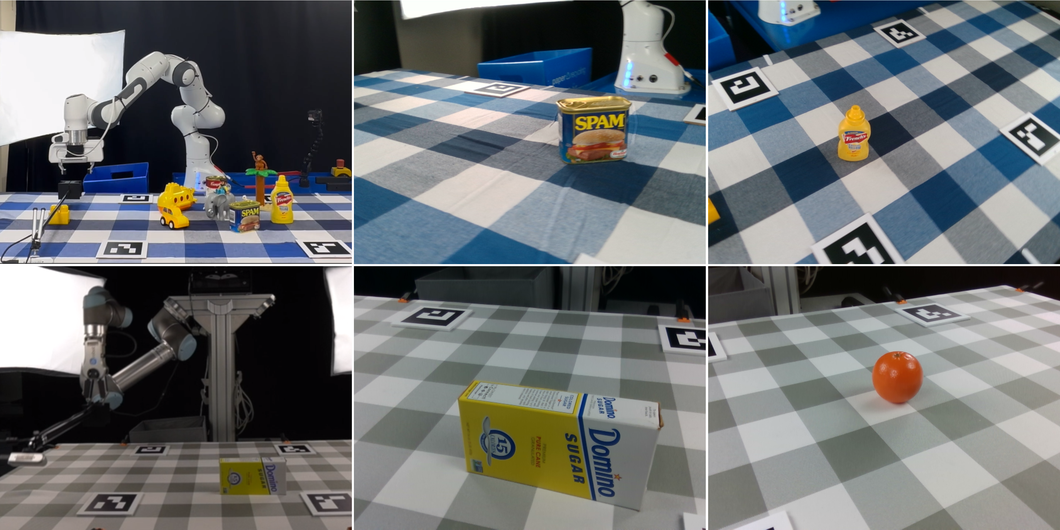 Example dataset samples collected using Franka Emika Panda and UR5 robots.